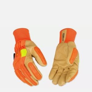 Kinco 1938KWA-L Impact Protection High Visibility Lined Pigskin Gloves, Large